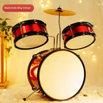 Children Beginner Professional Drum Set Alloy Drums Kit Kid Percussion Instrument Musical Interest Cultivation Adjustable Height