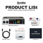 DGNOG UM22C USB Audio Interface 32bit/768KHz Professional USB-C Recording Sound Card for Guitar Studio Podcast Singing Streaming