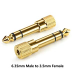 4pcs 6.35mm Male To 3.5mm Female Jack Speaker Connector Audio Adapter 3.5 Jack Aux Converters for Speaker Guitar Jack 6.35 Gold