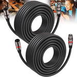 XLR Male to Female OFC Audio Cable 2 Packs Balanced Microphone Cable 3-Pin XLR M-F Speaker Cord Cannon Extension Cable For Mixer