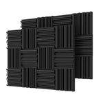 24Pcs 25x25x5cm Studio Acoustic Foam Sound Absorbing Noise Insulation Foam Sound Proofing Treatment Panels 12Black 12Grey