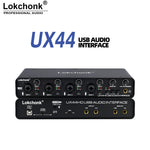 lokchonk UX44 Professional 4 Channel Audio Sound Card 4 in 2 Interface de Audio for Podcast Recording Music Instrument