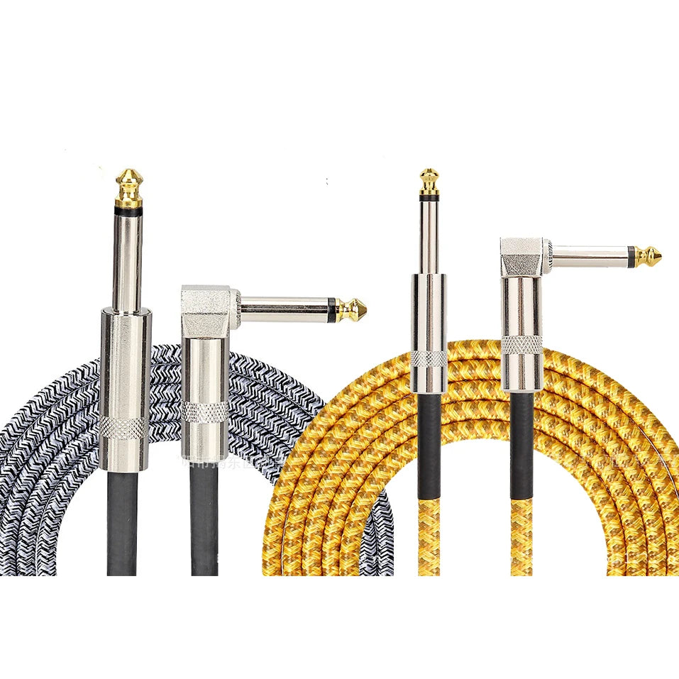 6.35mm Audio Cables TRS 1/4 inch 6.5mm Audio Cable For Electric Guitar Bass Gold Plated Shielded Low Noice Jack Cable ﻿