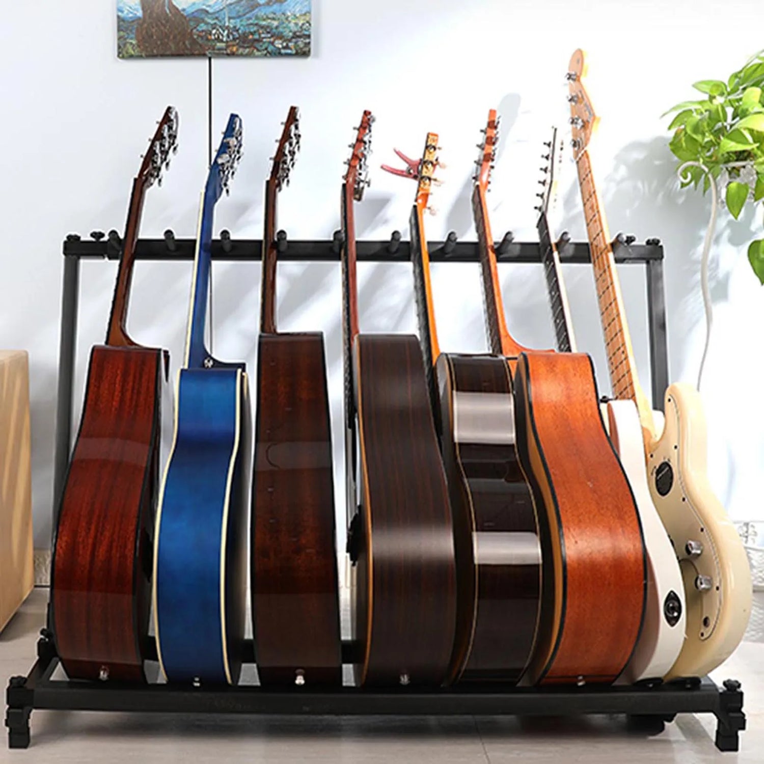 Guitar Display Rack Guitar Holder Guitar Organizer Sturdy Metal Guitars Display Stand Rack Organizer Holder Instrument Accessory