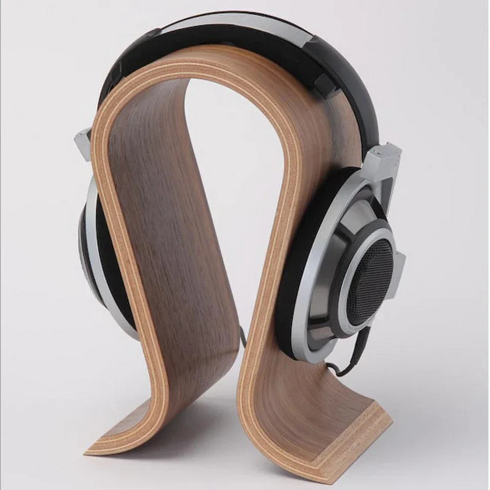 Headphone stand U-shaped wooden, wooden headphone stand Desktop headphone display stand, suitable for almost all headphones.