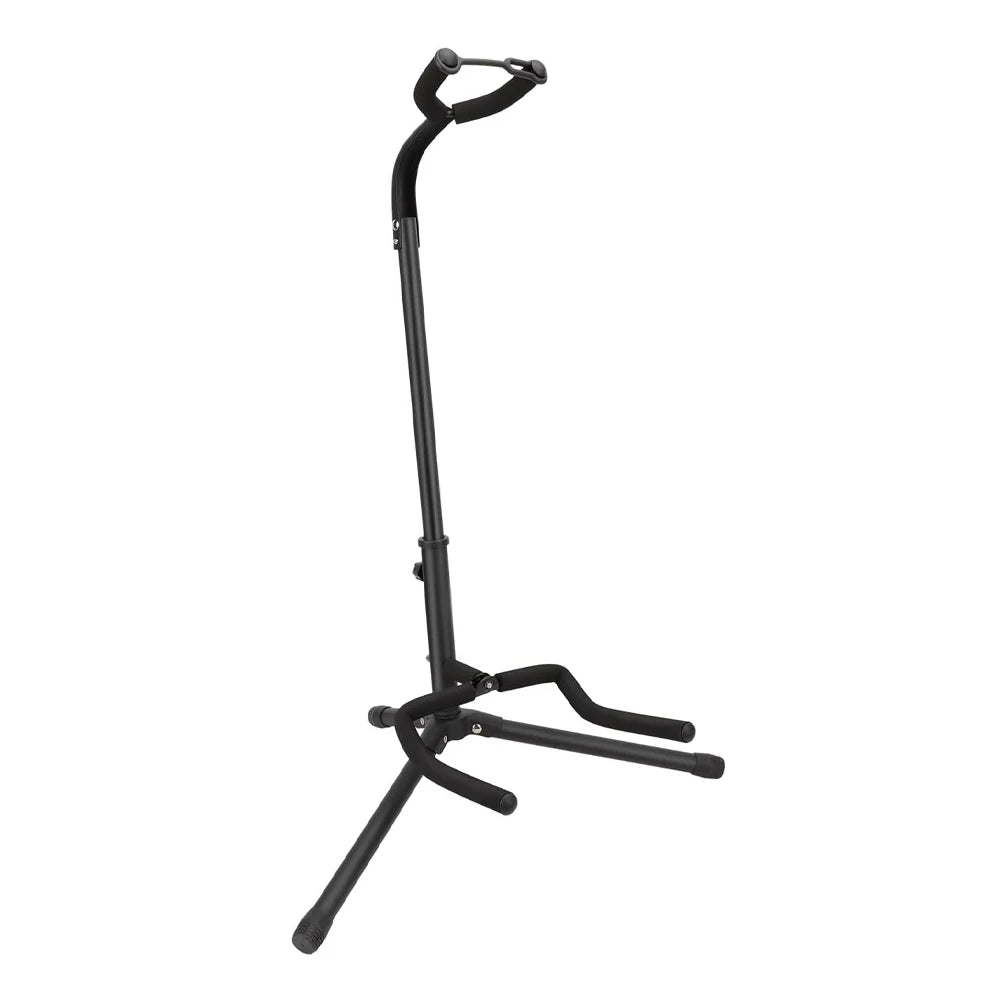 Portable Universal Guitar Stand - Collapsible Single Stand with Safety Lock for Travel - Compact Tripod Design