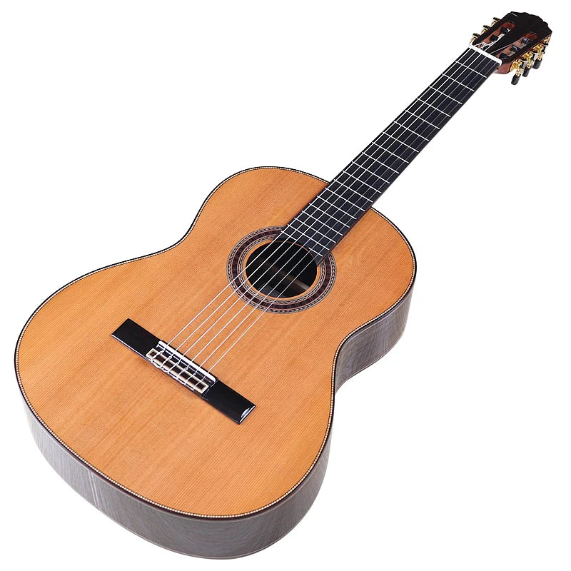 Semi Hand-made Solid Wood Spruce Top Classic Guitar Performance Hickory Wood Back & Side 39 Inch High Gloss