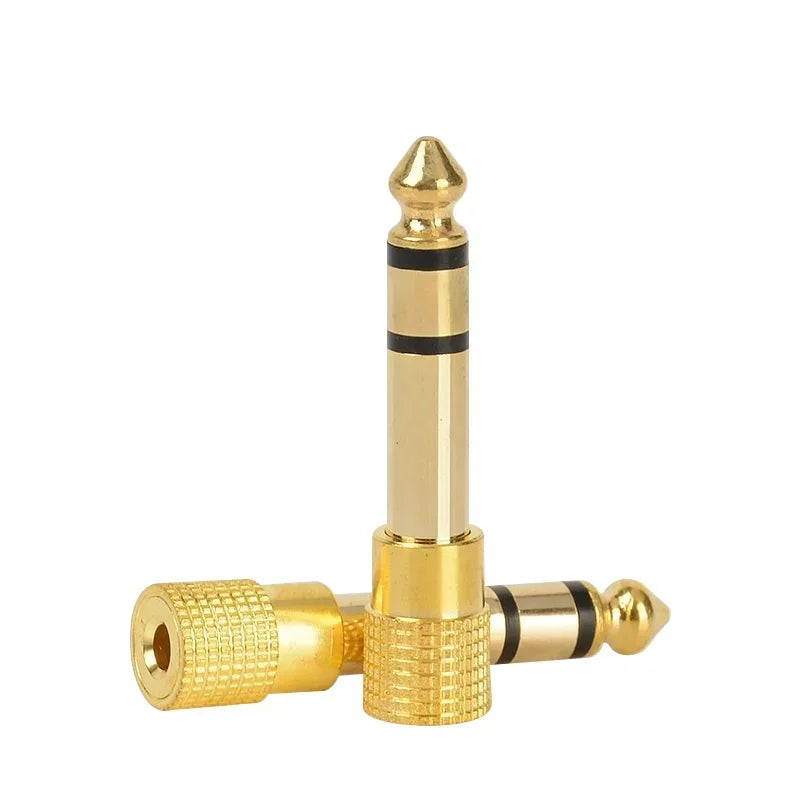 4pcs 6.35mm Male To 3.5mm Female Jack Speaker Connector Audio Adapter 3.5 Jack Aux Converters for Speaker Guitar Jack 6.35 Gold